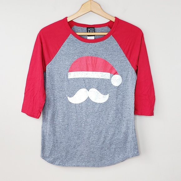 Modern Lux Tops - Modern Lux Santa Raglan Tee